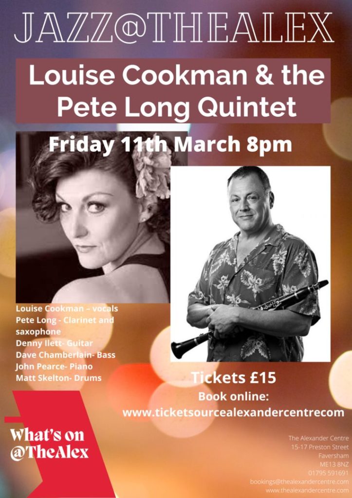 Jazz@TheAlex - Louise Cookman and the Pete Long Quintet
