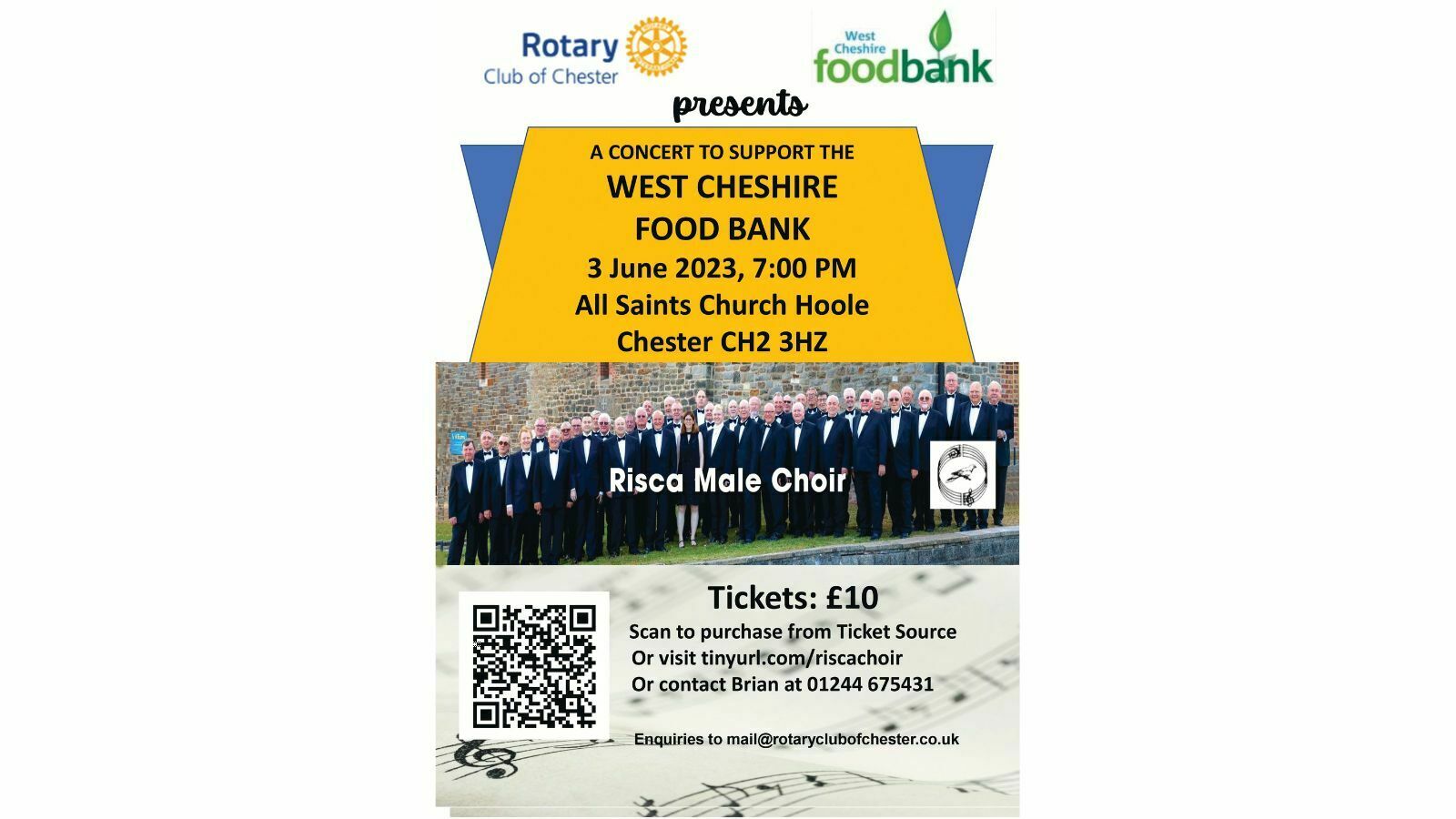 Welsh Male Choir Concert for West Cheshire Foodbank