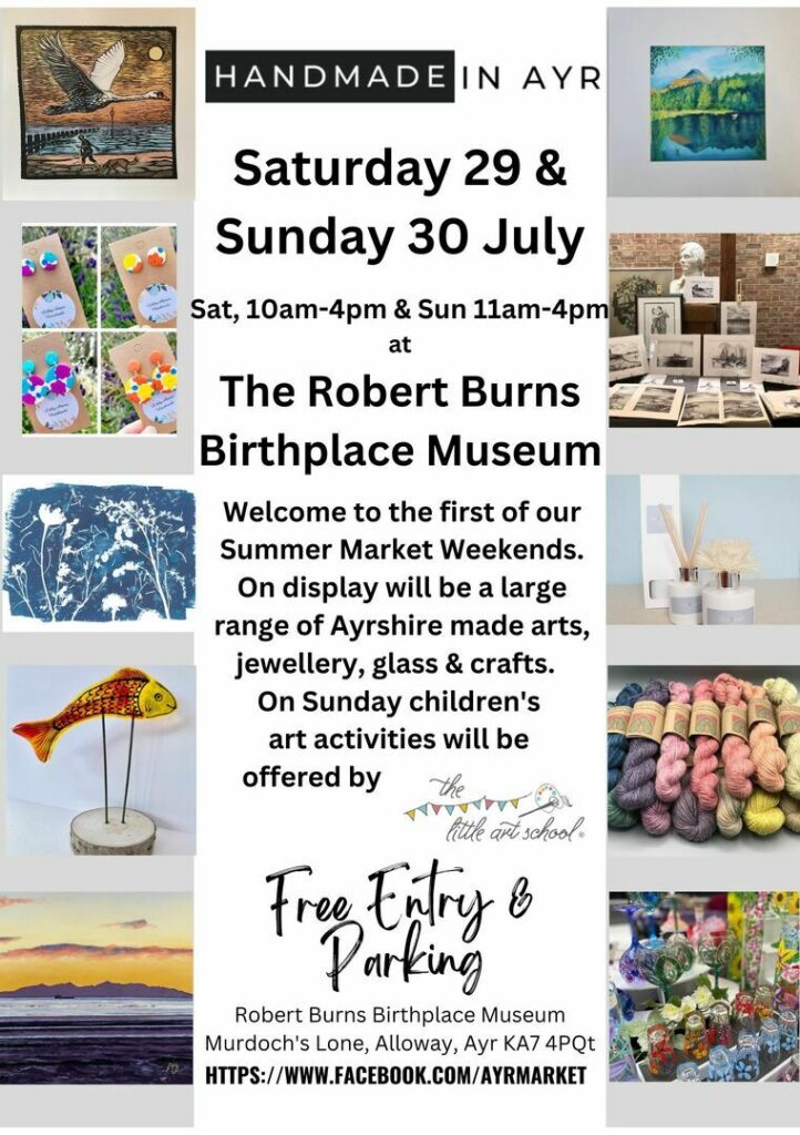 Handmade in Ayr at The Robert Burns Birthplace Museum, 29 and 30 July 2023